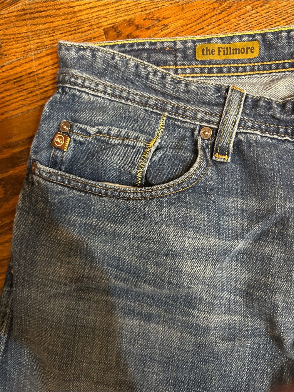 Ag Adriano Goldschmied Men's Bootcut Jeans in Medium Blue Wash - Picture 5 of 16
